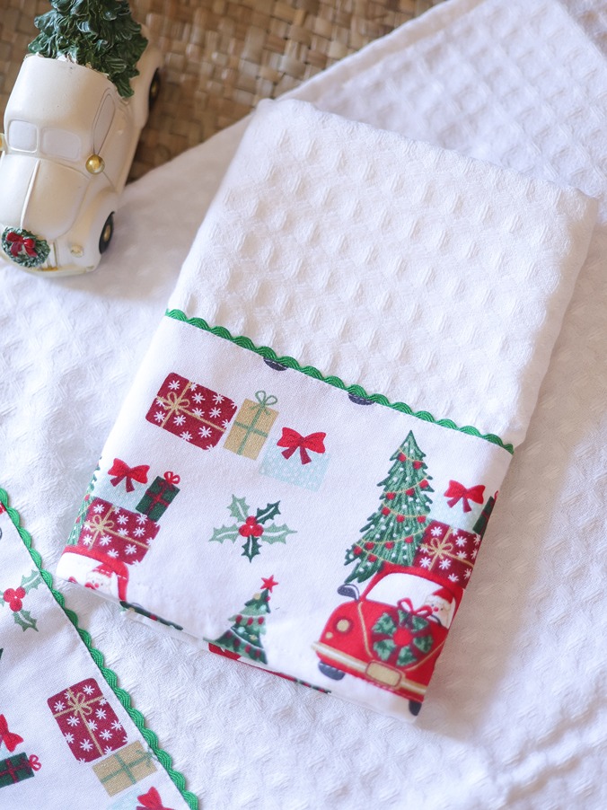Kitchen Napkins - Christmas Celebrations - White (Size: 19