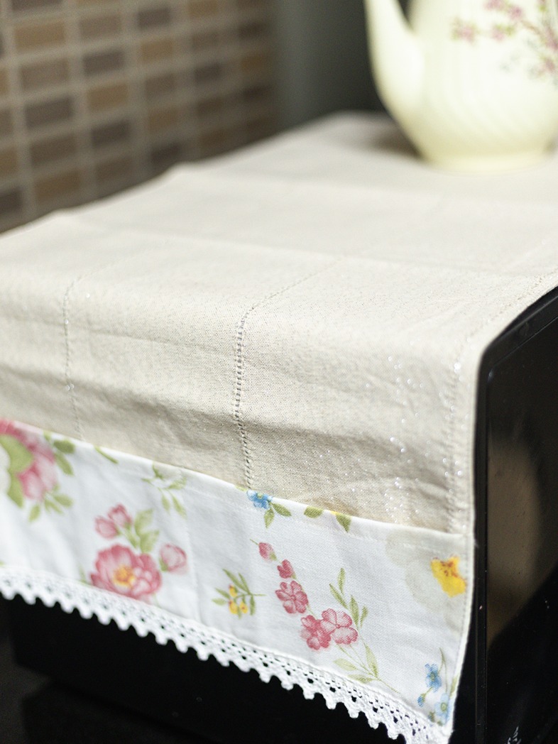 Oven Top Cover - Ivory Bloom - Beige