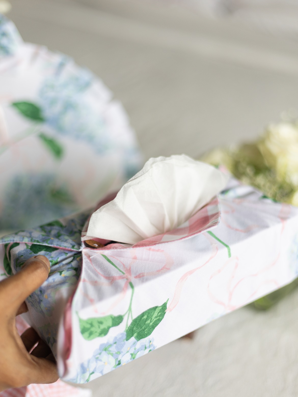 Tissue Box Cover - Hydrangea Dreams (Single Unit)