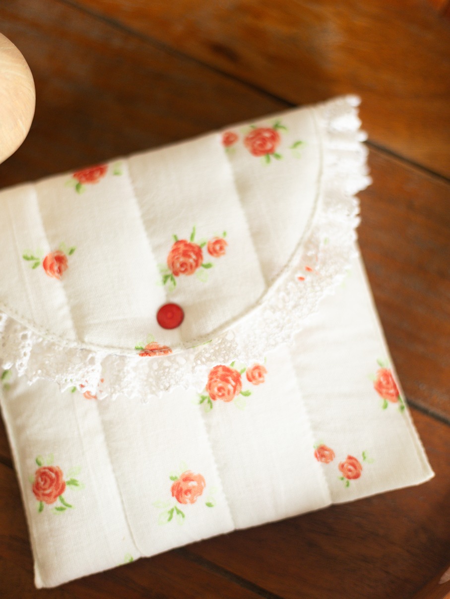 Sanitary Pouch - Petite Orange Roses