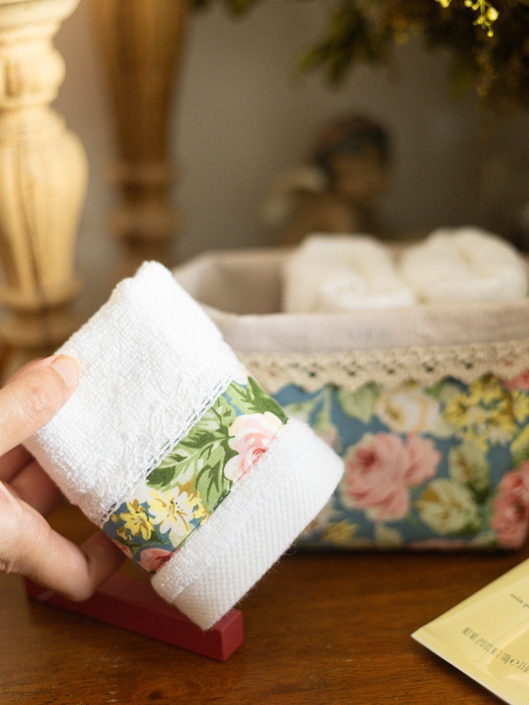 Basket Towel Set - Blue floral - N