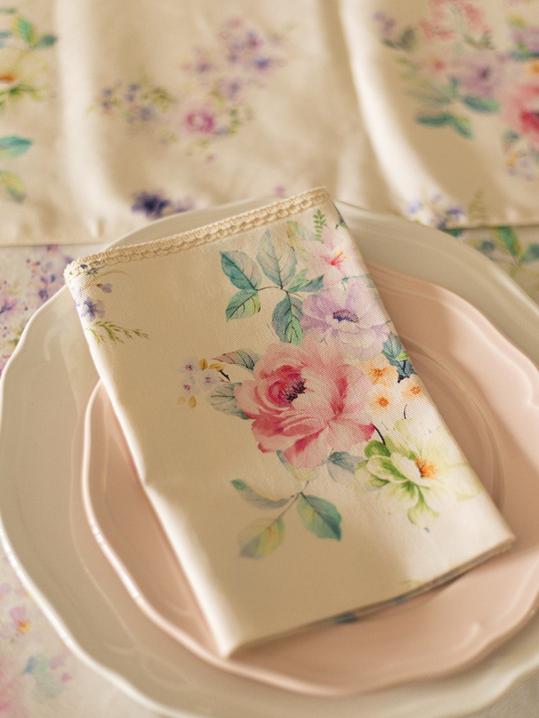 Dinner Napkins - Rosé Elegance (Size: 18