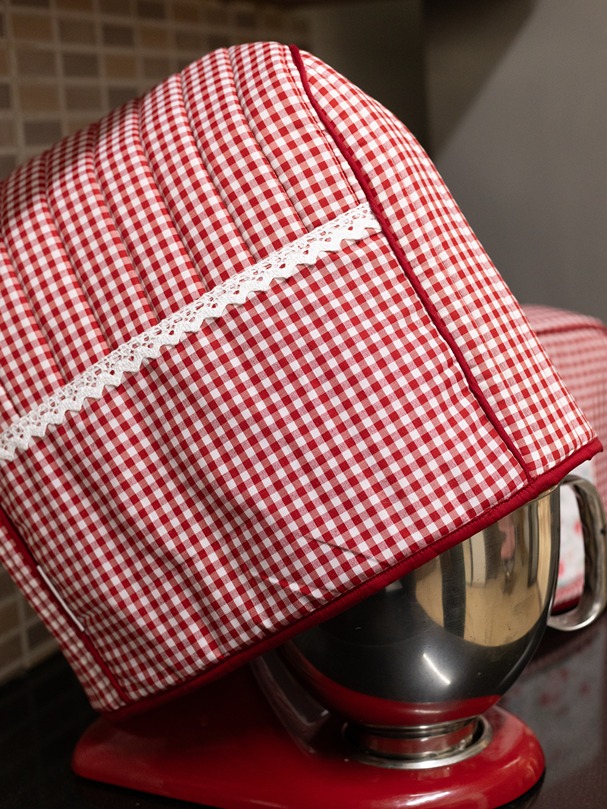 Kitchen Appliance Cover (For Kitchen Aid) - Classic Red Gingham and Lace