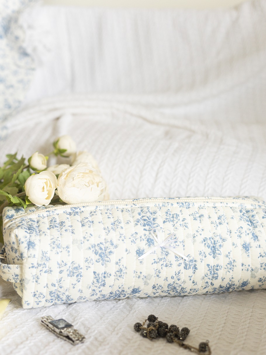 Multipurpose / Hair Iron Pouches - Whispering Blue Florals (Long size: 14