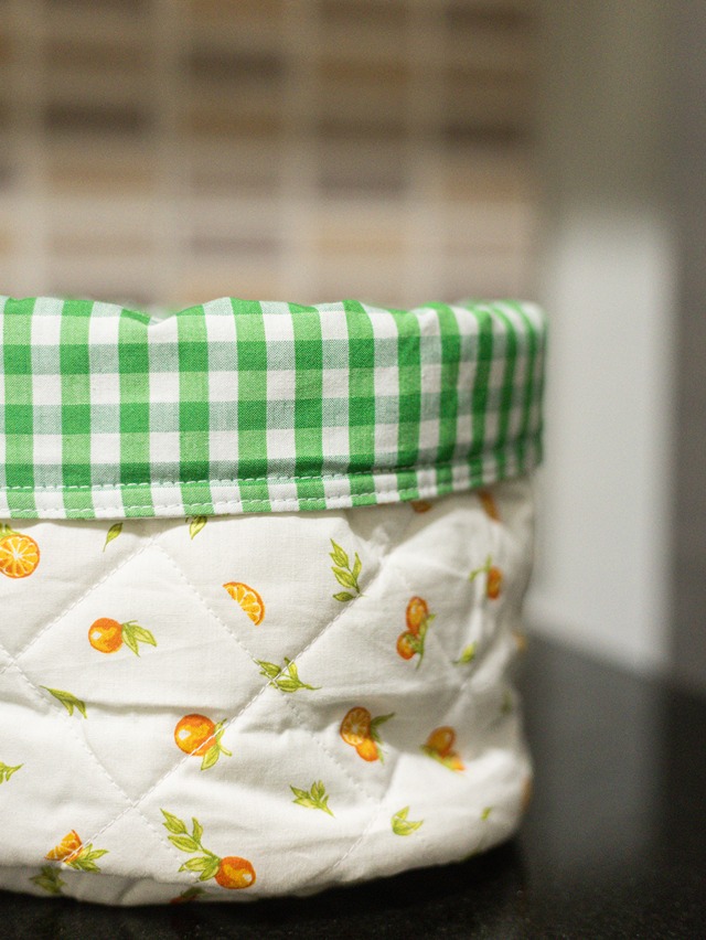Quilted Fabric Baskets - Mini Mandarins (Two-in-one) (Reversible )