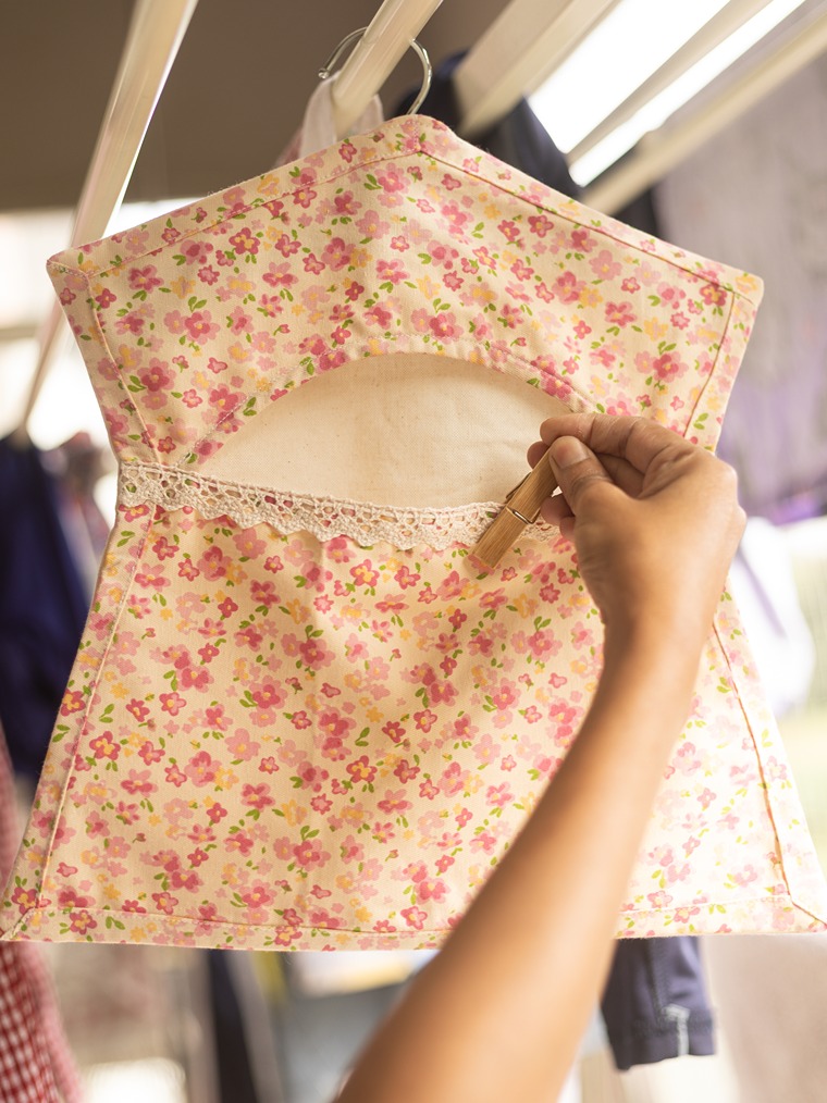 Peg Bag - Little Florals on Beige