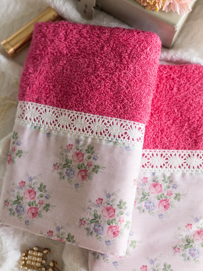 Hand Towel - Candy Pink - Garden Whispers (Size: 16