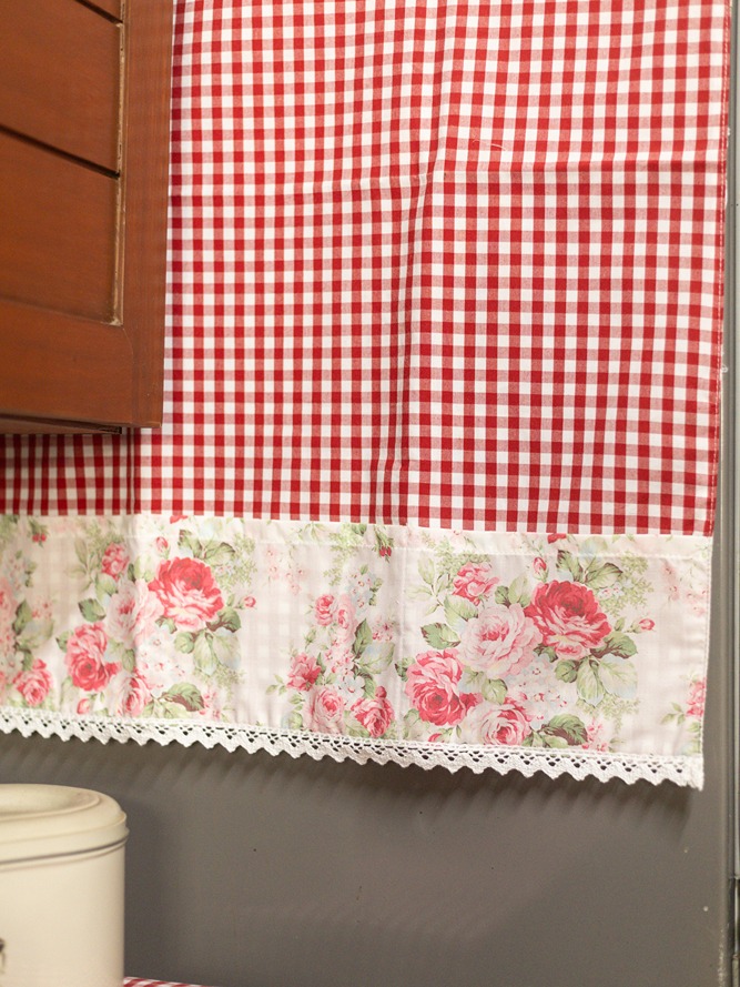 Fridge Top Cover - Red Gingham - Eternal Rose Collection (Size: Large / Medium)