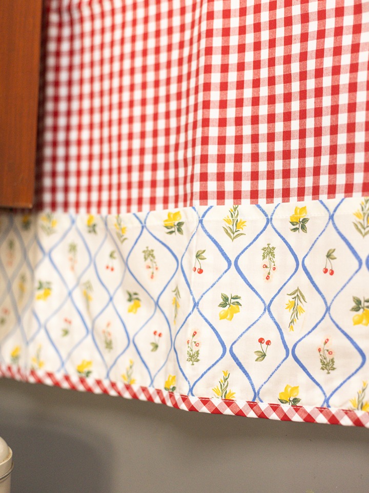 Fridge Top Cover - Red Gingham - Zesty Cherries (Size: Large / Medium)