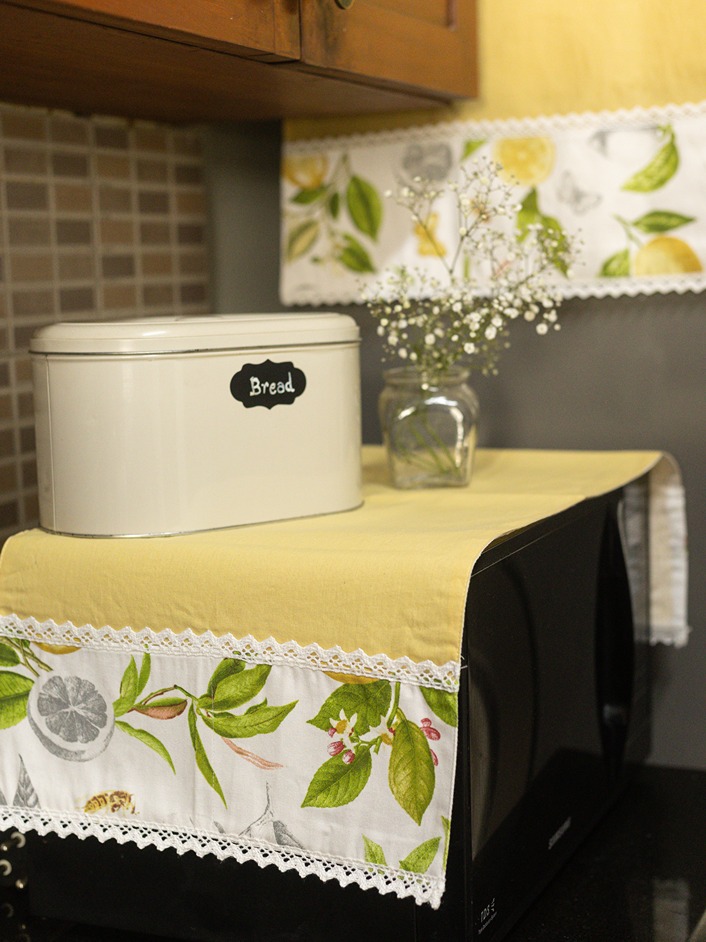 Oven Top Cover - Yellow - Lemon themed 