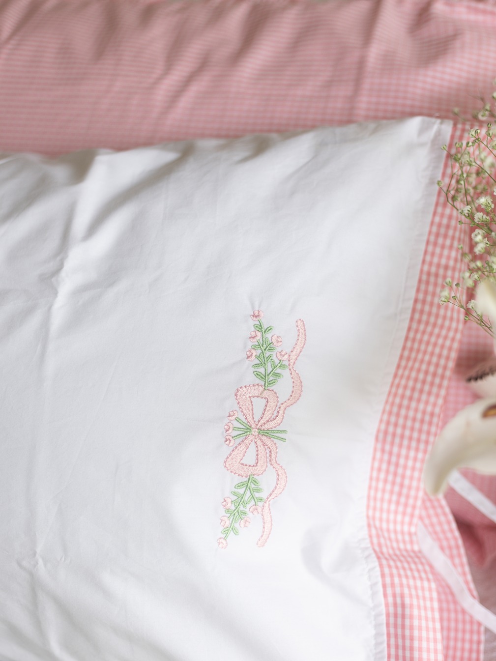 Pillow Covers - Ribbon & Bloom Collection - Pink Themed (Set of 2 units)