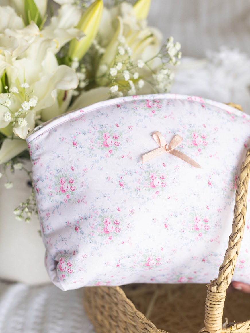 Multipurpose Pouch - Pink floral (Medium size: 8.5