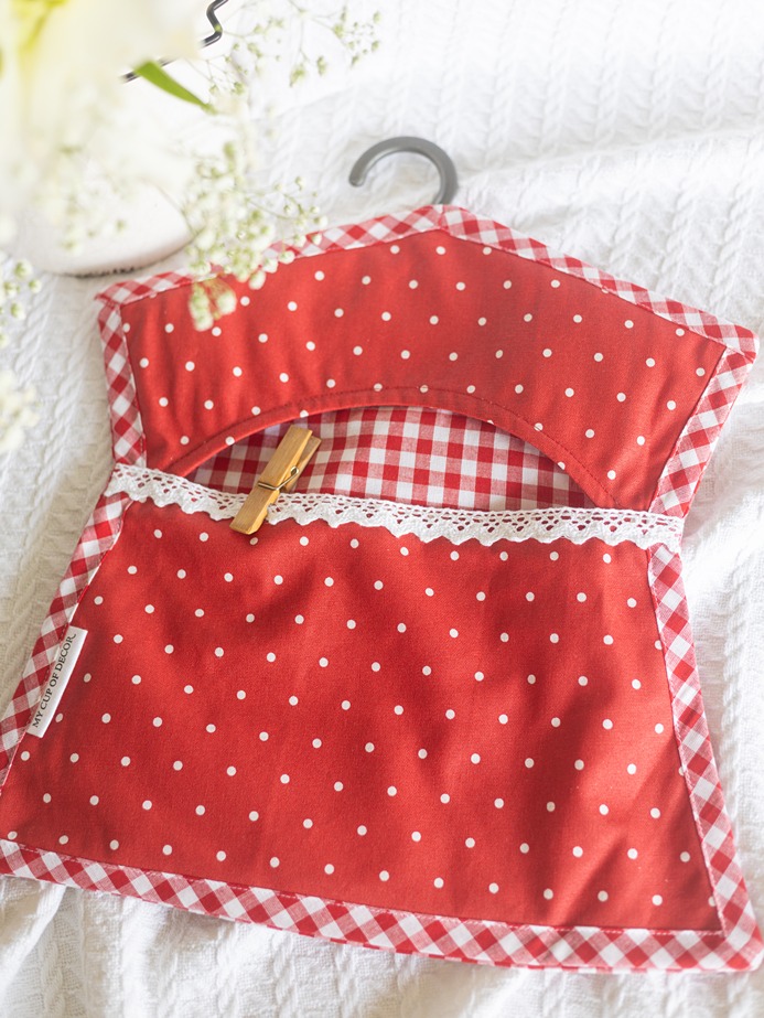Peg Bag - Red Polka and Gingham Themed