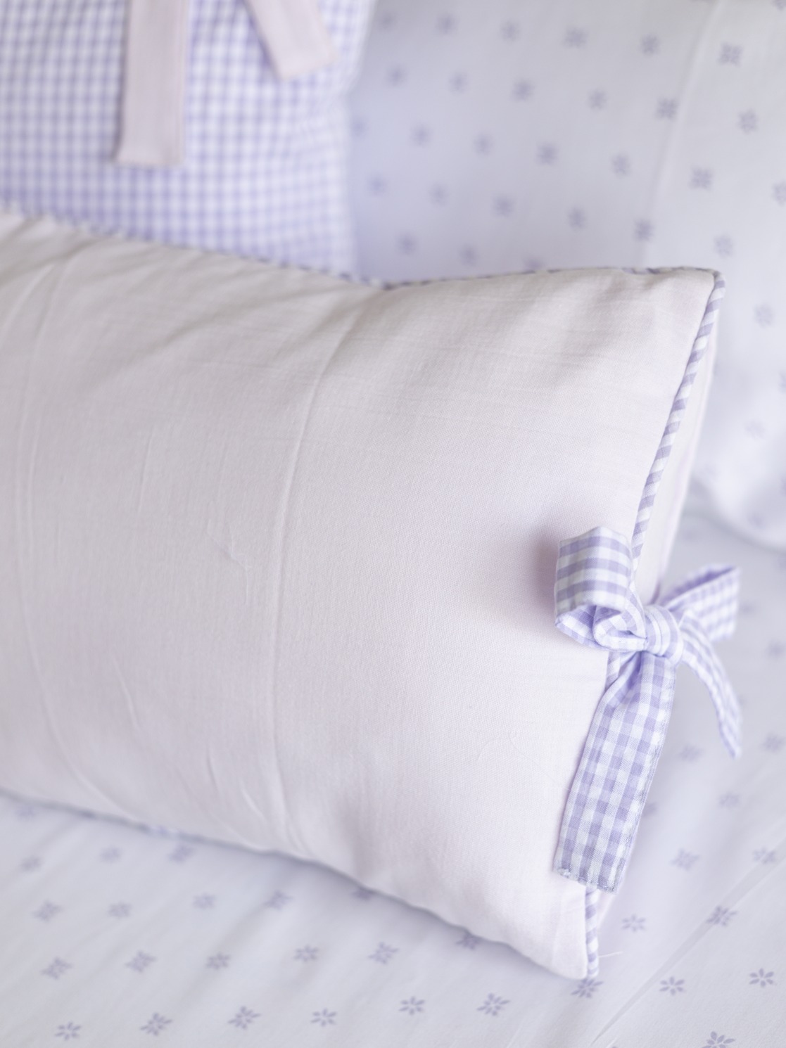 Lumbar Cushion Covers - Sweet Lavender Hush - Plain with bow (12