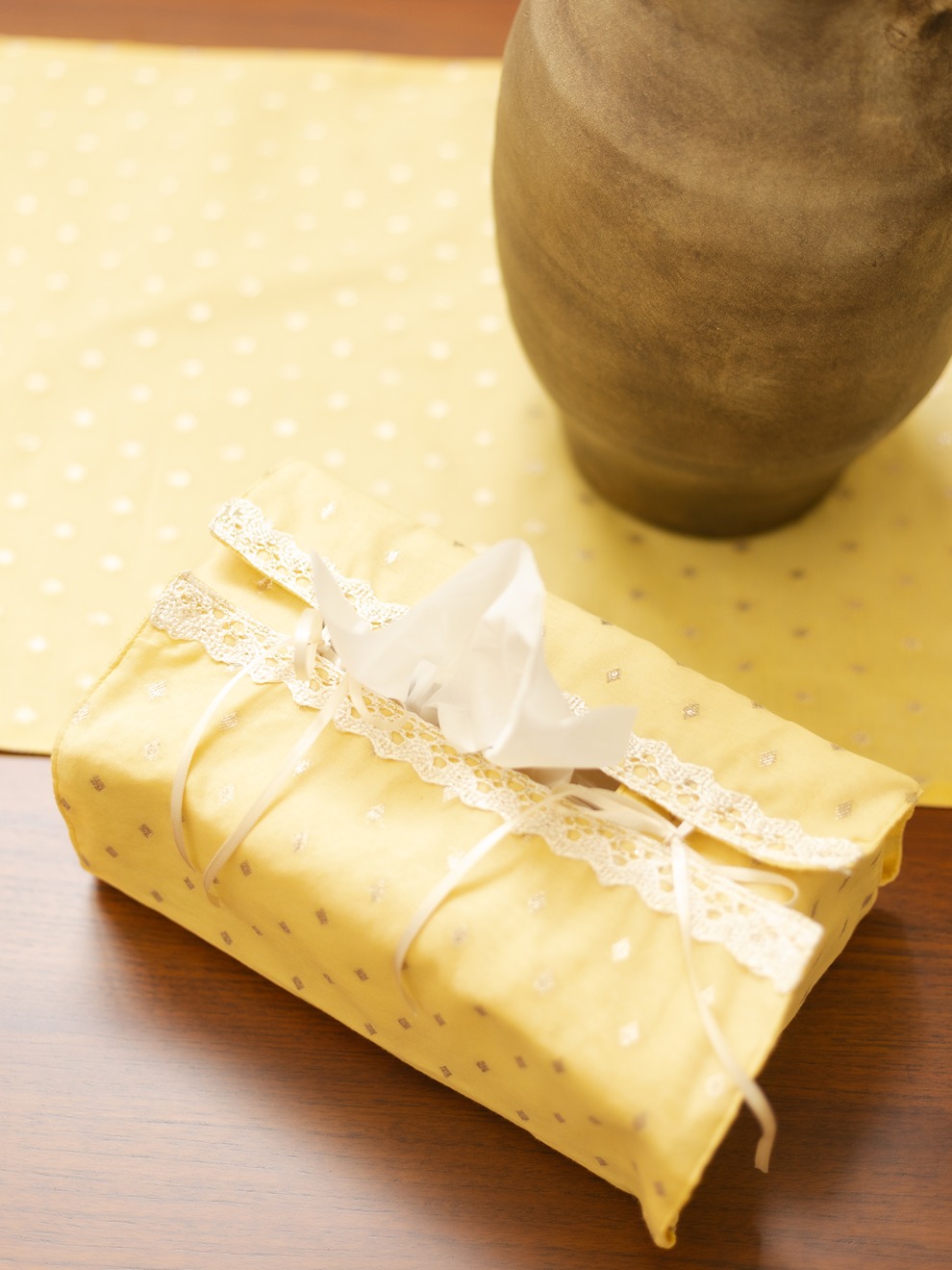 Tissue Box Cover - Festive - Yellow (Single Unit) - Large 