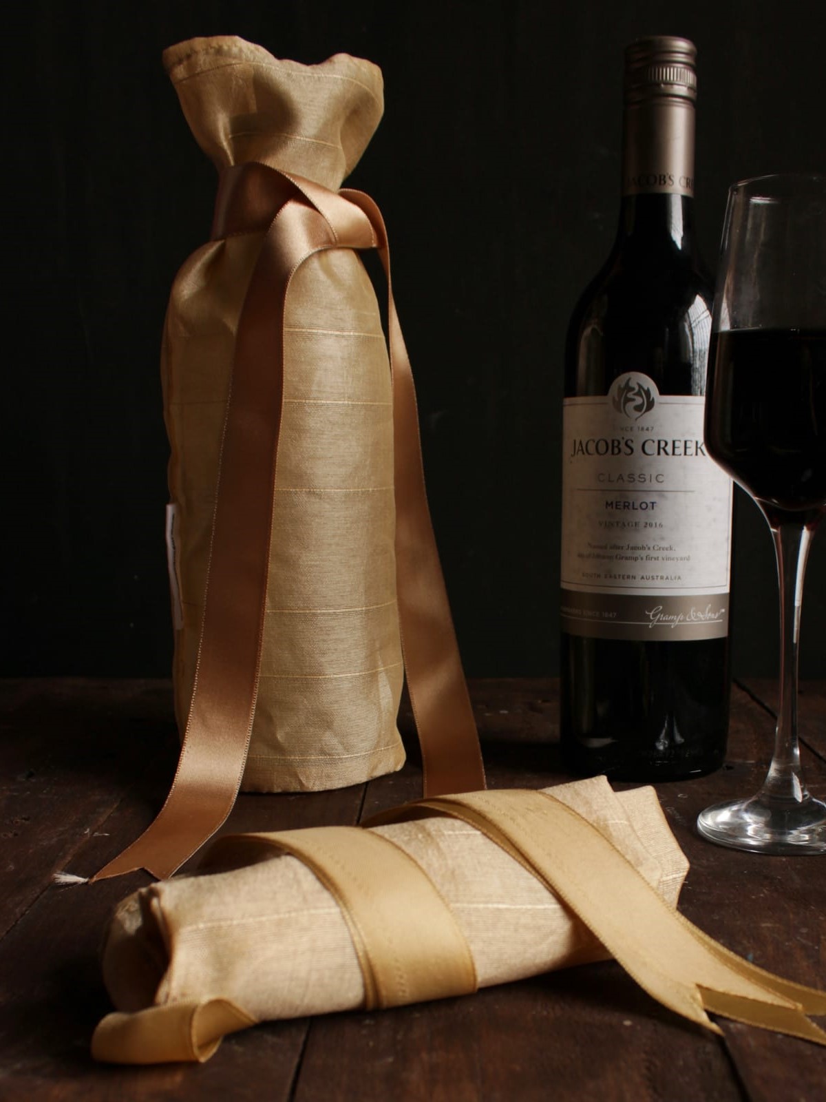 Wine Bottle Cover - Golden themed
