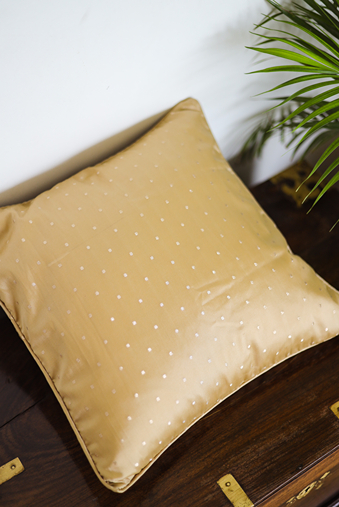 Cushion Covers - Beige silk with motifs (16